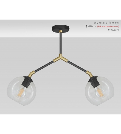 Mosiężna lampa nowoczesna czarno-złota TR-S2D