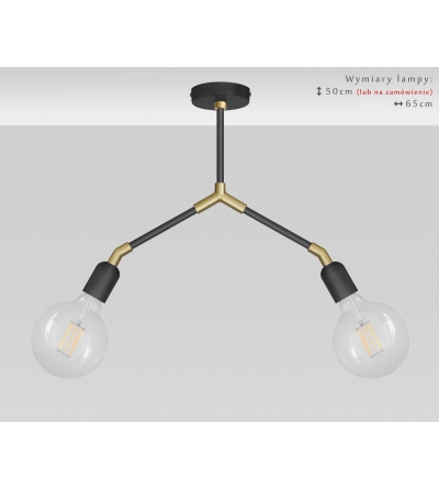 Lampa nowoczesna czarno-złota TZR-S2D