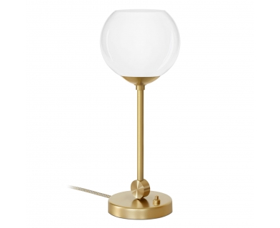 Złota lampka biurkowa z białą kulą K-B1