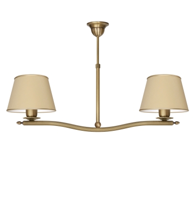 Mosiężny żyrandol z abażurami L-S2LA