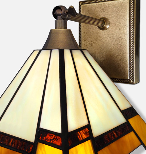 Lampa witrażowa mosiężna O-K1