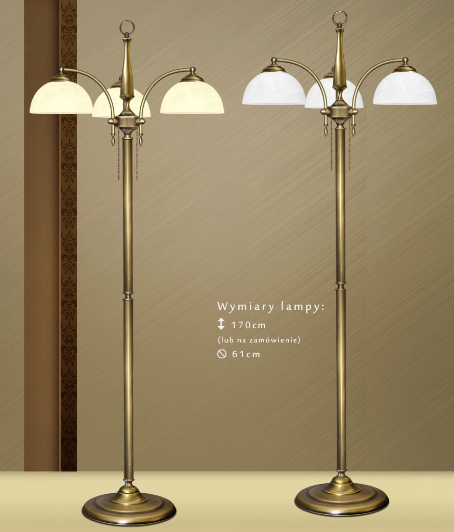 Lampa podłogowa z mosiądzu S-P3