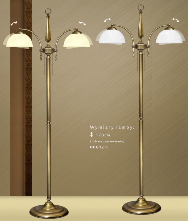 Lampa podłogowa z mosiądzu S-P2N