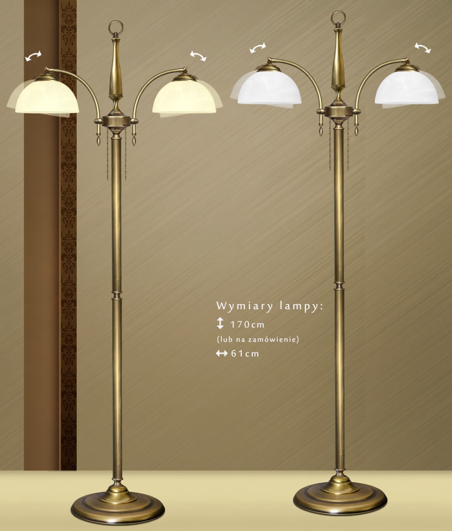 Lampa podłogowa z mosiądzu S-P2N