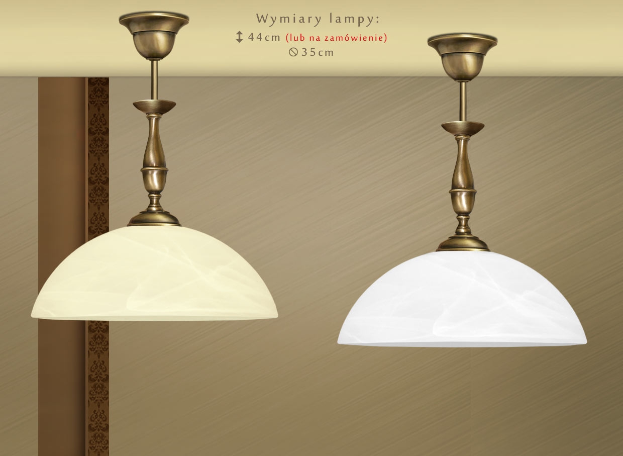 Lampa mosiężna z 1 kloszem S-S1C