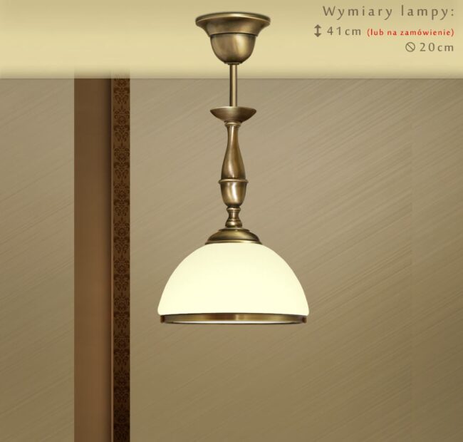 Lampa mosiężna z małym kremowym kloszem SR-S1CME
