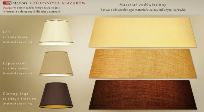 Lampa mosiężna z abażurem LA-S1B
