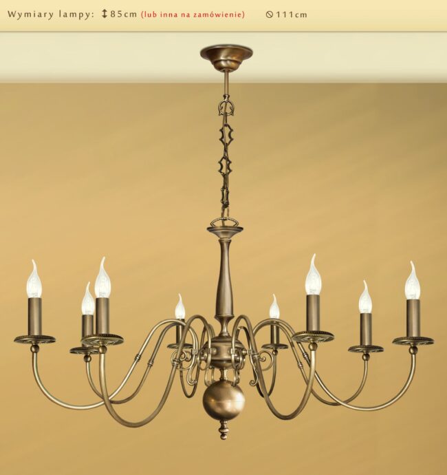 Lampa mosiężna ze świeczkami IK-8