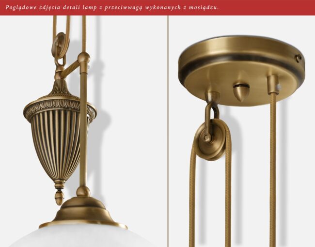 Lampa sufitowa mosiężna H-S1PD