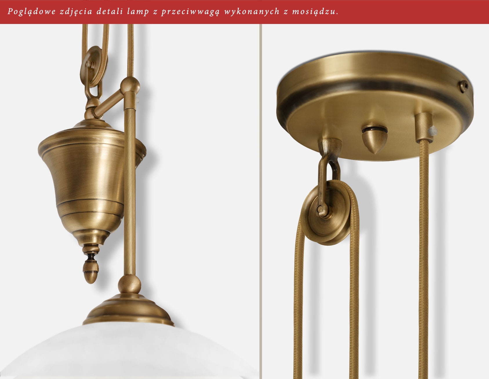 Elegancka lampa mosiężna YR-S1PE - obrazek 2