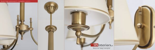 Lampa mosiężna z abażurem LA-S1B