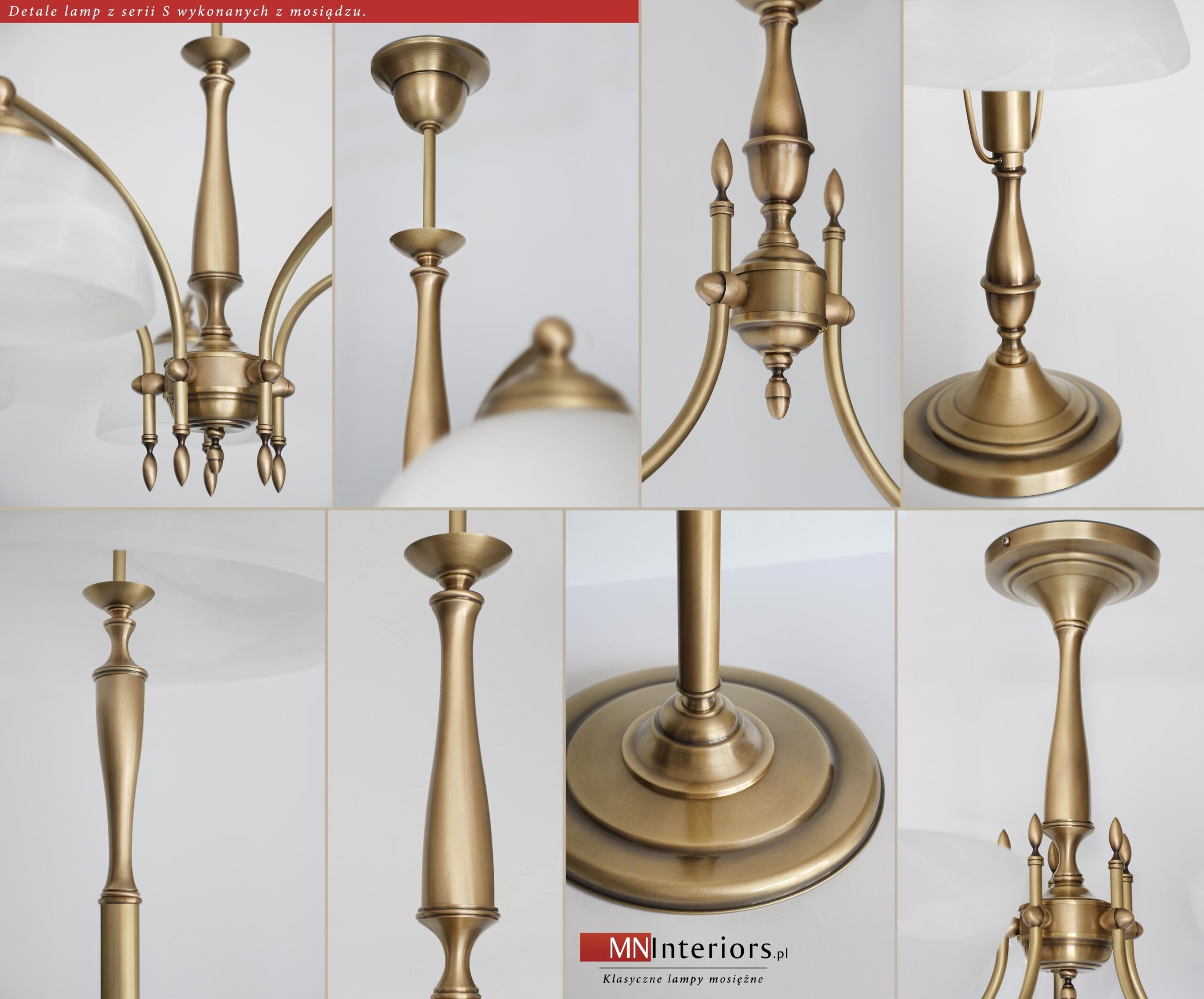 Klasyczny żyrandol mosiężny S-S2 - obrazek 3