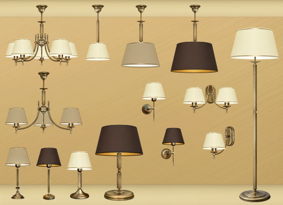 Lampa stołowa z mosiądzu z abażurem L-B1B