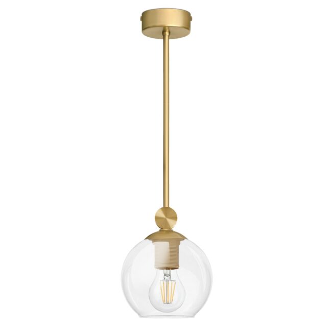 Złota lampa z transparentnym kloszem KT-S1