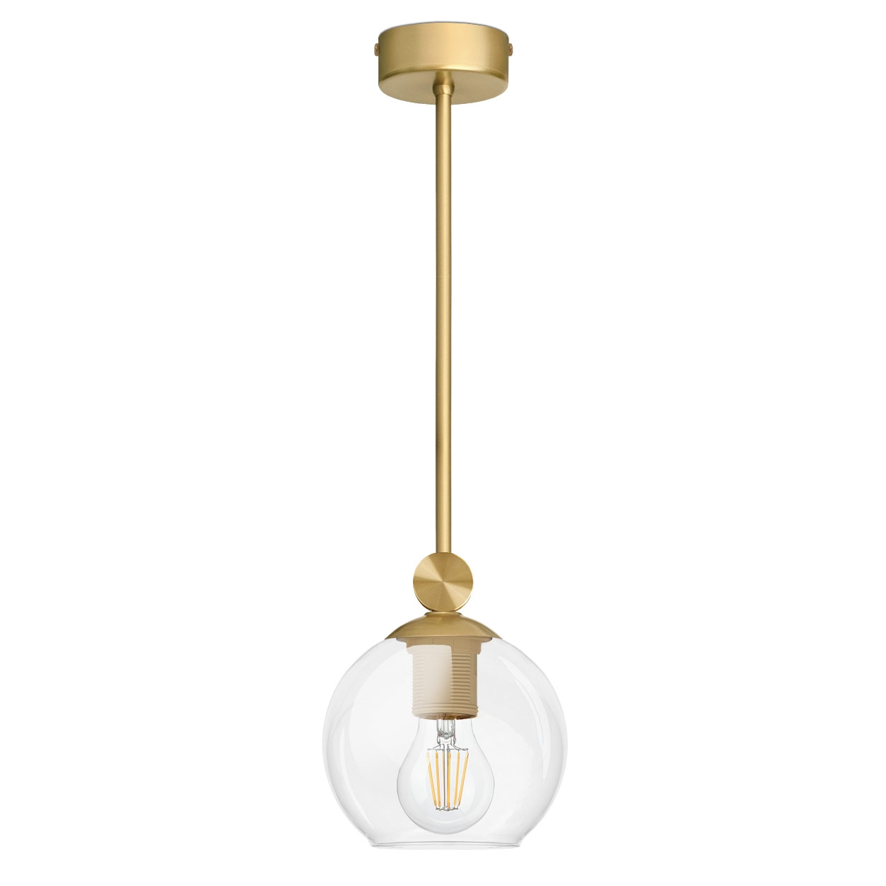 Złota lampa z transparentnym kloszem KT-S1