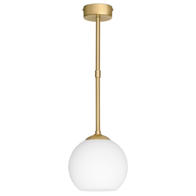 Złota lampa wisząca z kloszem kulą KM-S1U