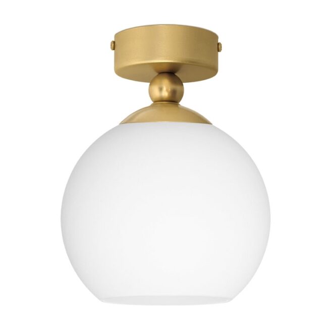 Przysufitowa złota lampa z kloszem kulą KLM-S1K