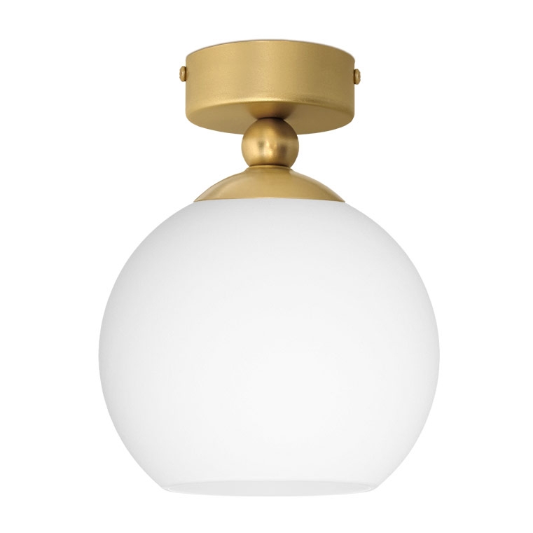 Przysufitowa złota lampa z kloszem kulą KLM-S1K