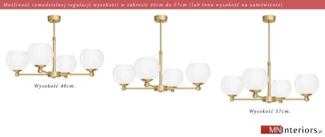 Złoty żyrandol do salonu KL-S4AR
