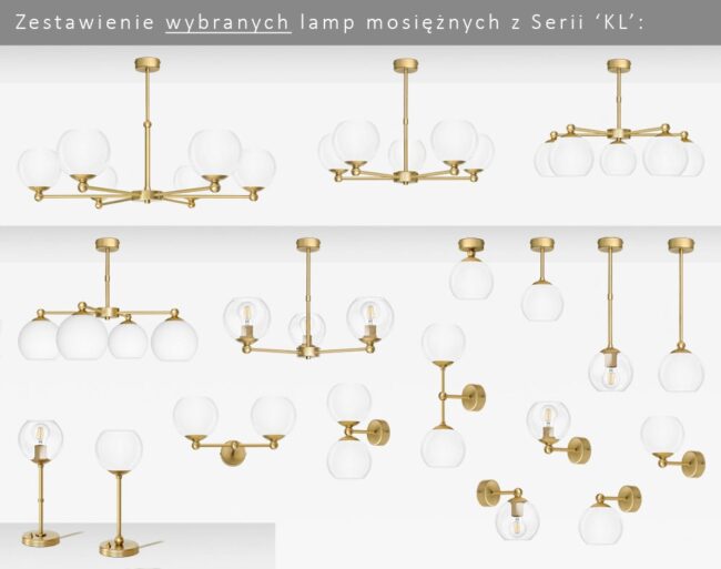 Jasno złota lampa wisząca nad wyspę KLT-S1U