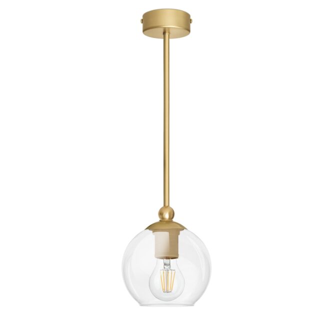Złota lampa wisząca z jedną kulą KLT-S1