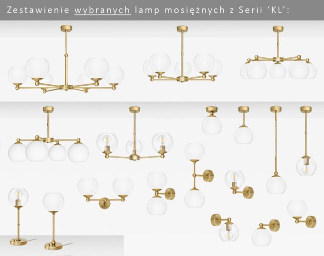 Prosty złoty mosiężny kinkiet KL-K1