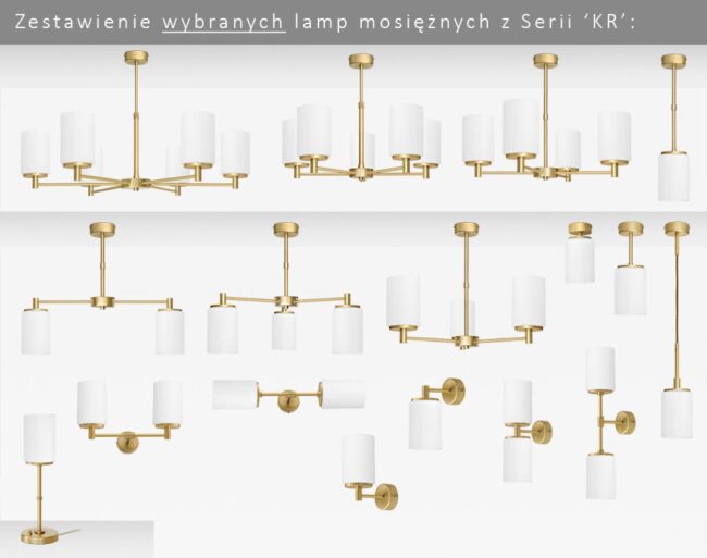Złoty żyrandol do nowoczesnego wnętrza KR-S5AU