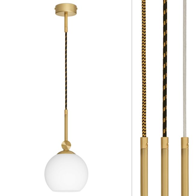 Złota wysoka lampa na przewodzie KM-S1G