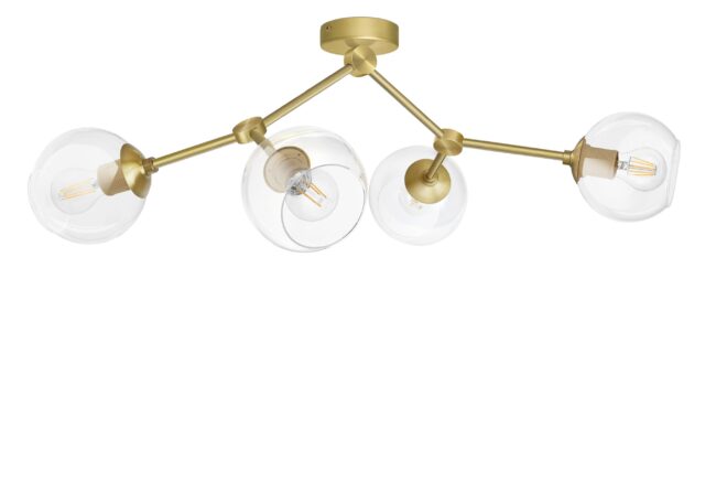 Złota lampa sufitowa z 4 kloszami GT-S4K