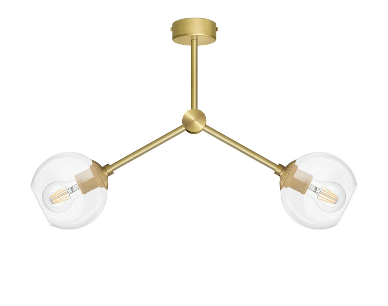 Mosiężna lampa wisząca 2 klosze GT-S2