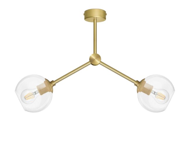 Mosiężna lampa wisząca 2 klosze GT-S2