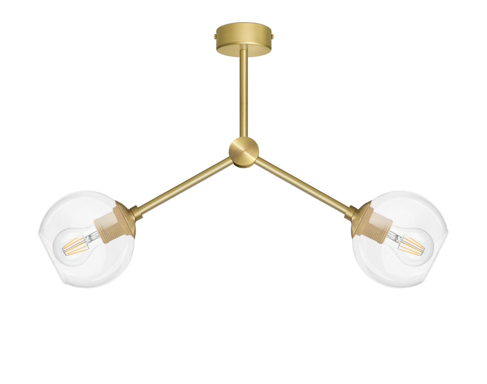 Mosiężna lampa wisząca 2 klosze GT-S2