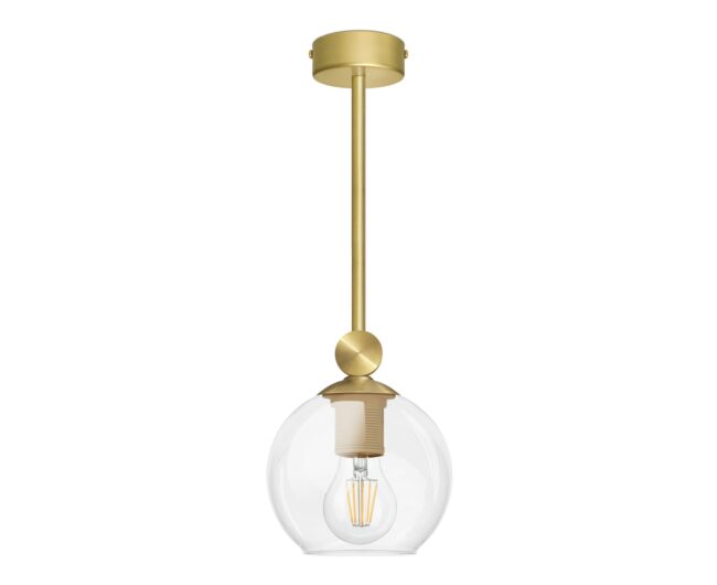 Lampa wisząca mosiężna z kloszem kulą GT-S1