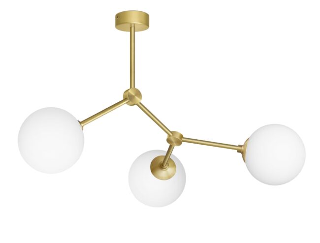 Złota lampa wisząca 3 kule GP-S3