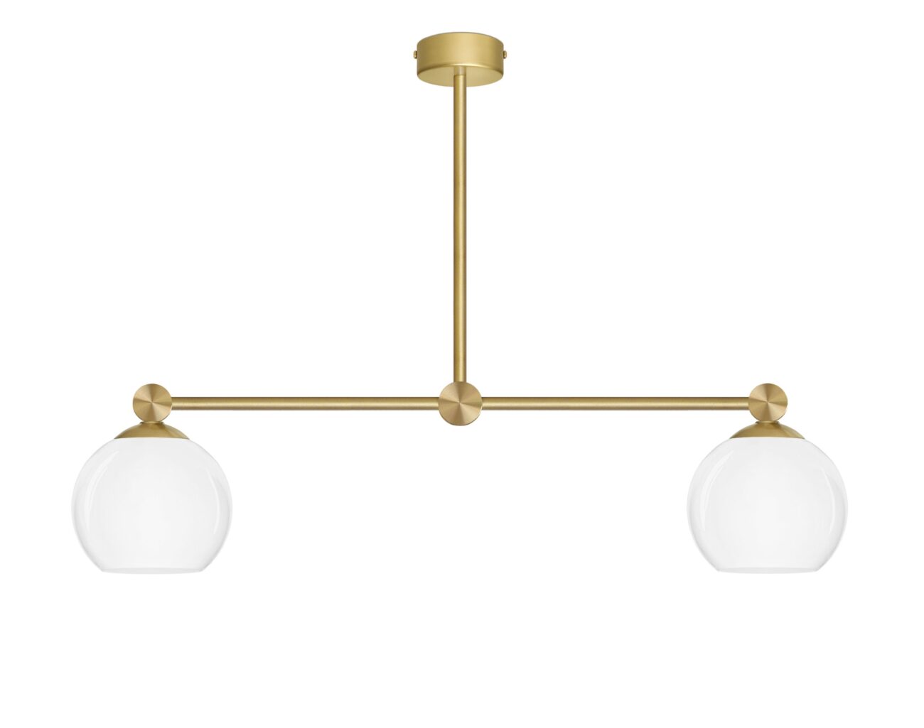 Złota lampa z dwoma kloszami w linii K-S2L