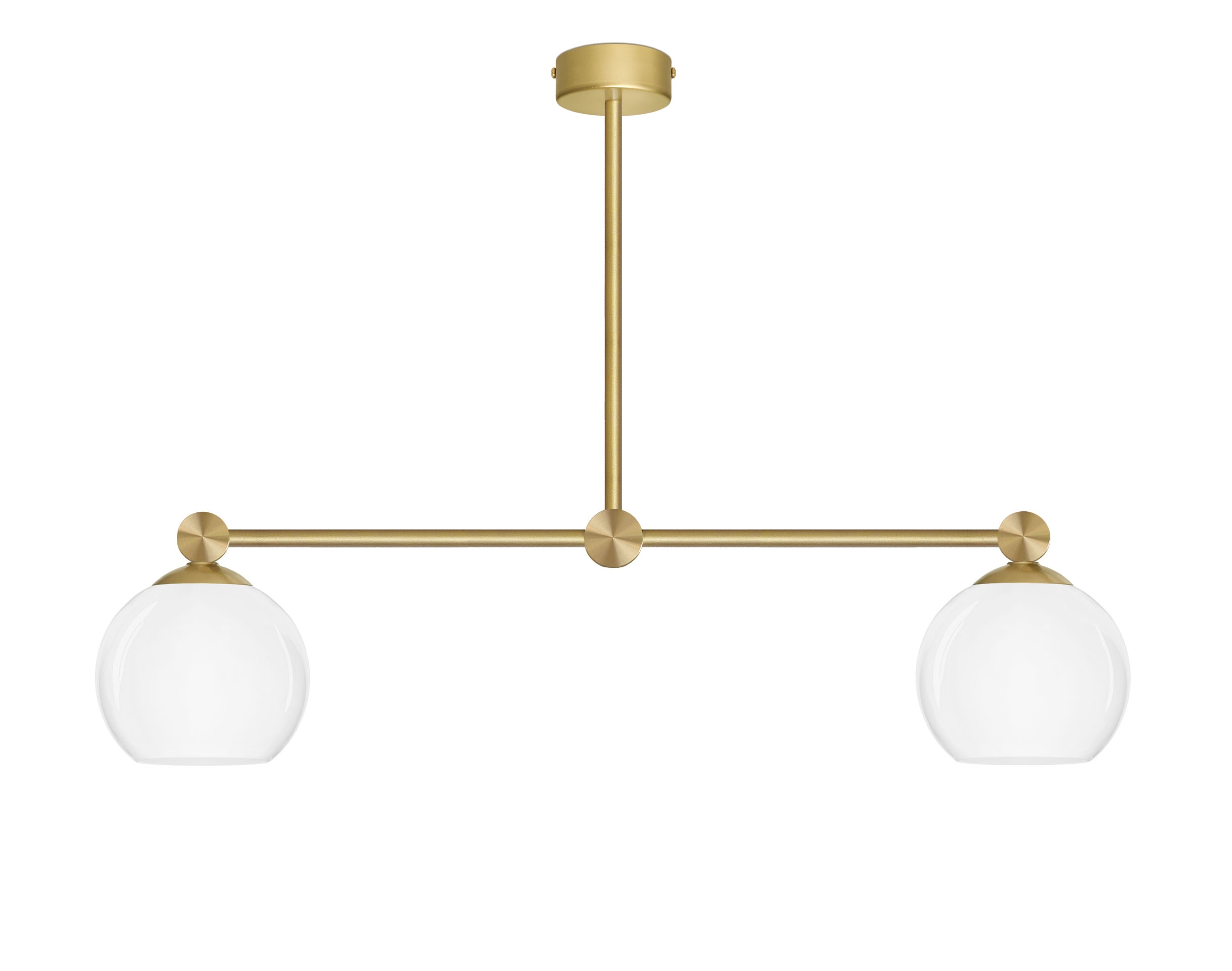 Złota lampa z dwoma kloszami w linii K-S2L