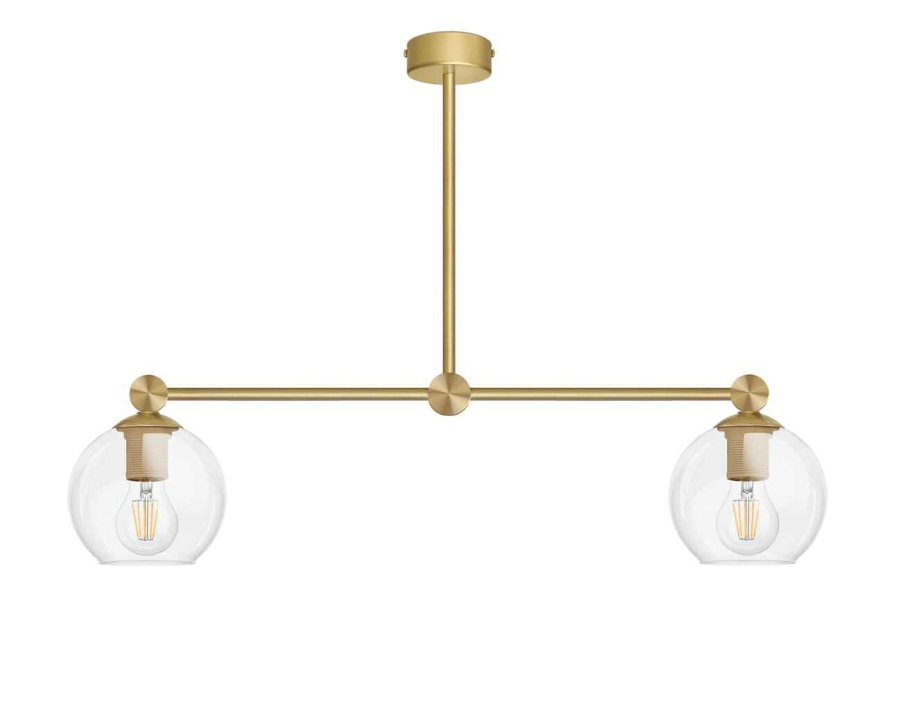 Mosiężna lampa wisząca z dwoma kulami KT-S2L