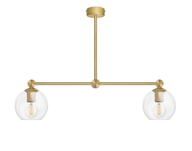 Mosiężna lampa wisząca z dwoma kulami KT-S2L