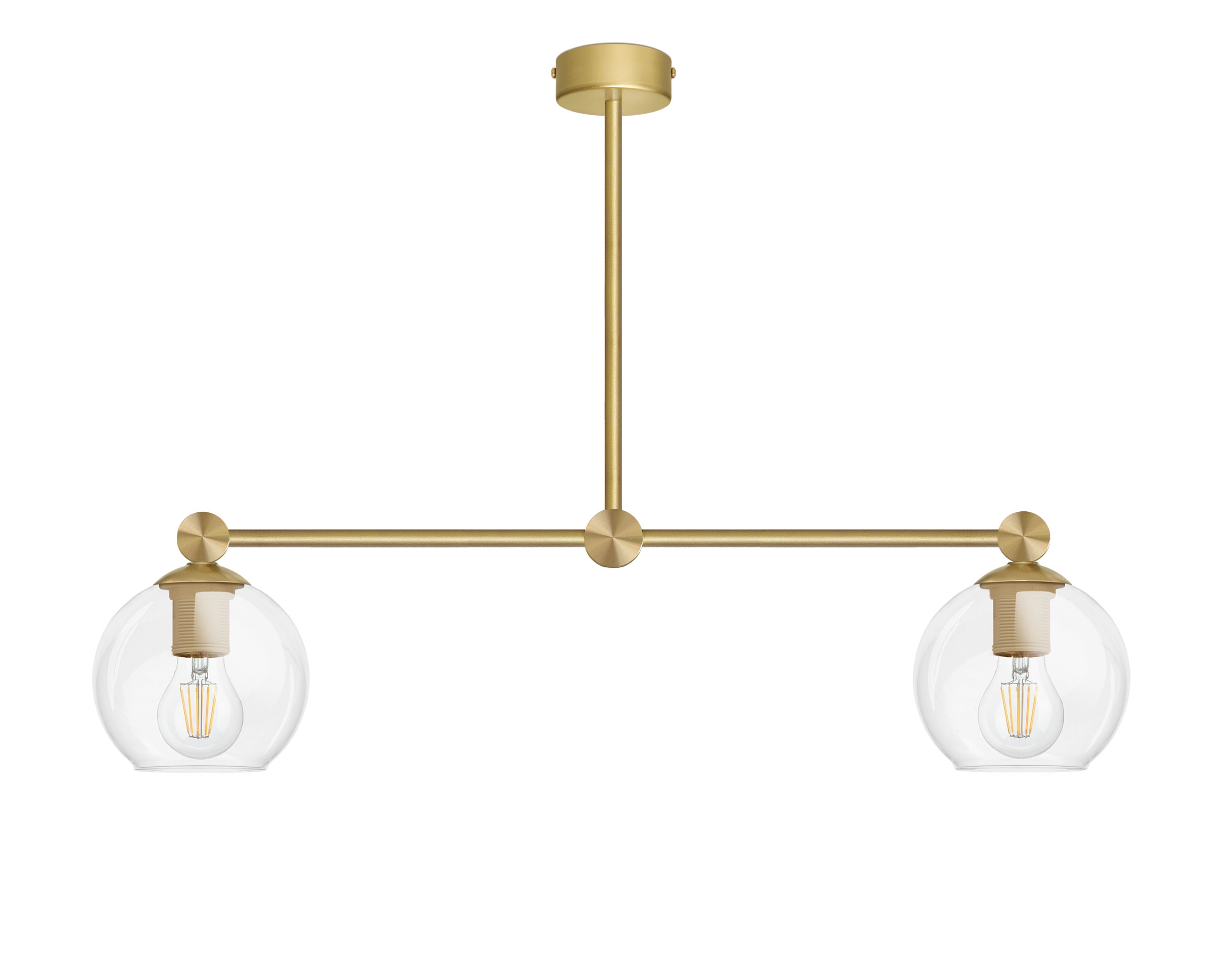 Mosiężna lampa wisząca z dwoma kulami KT-S2L