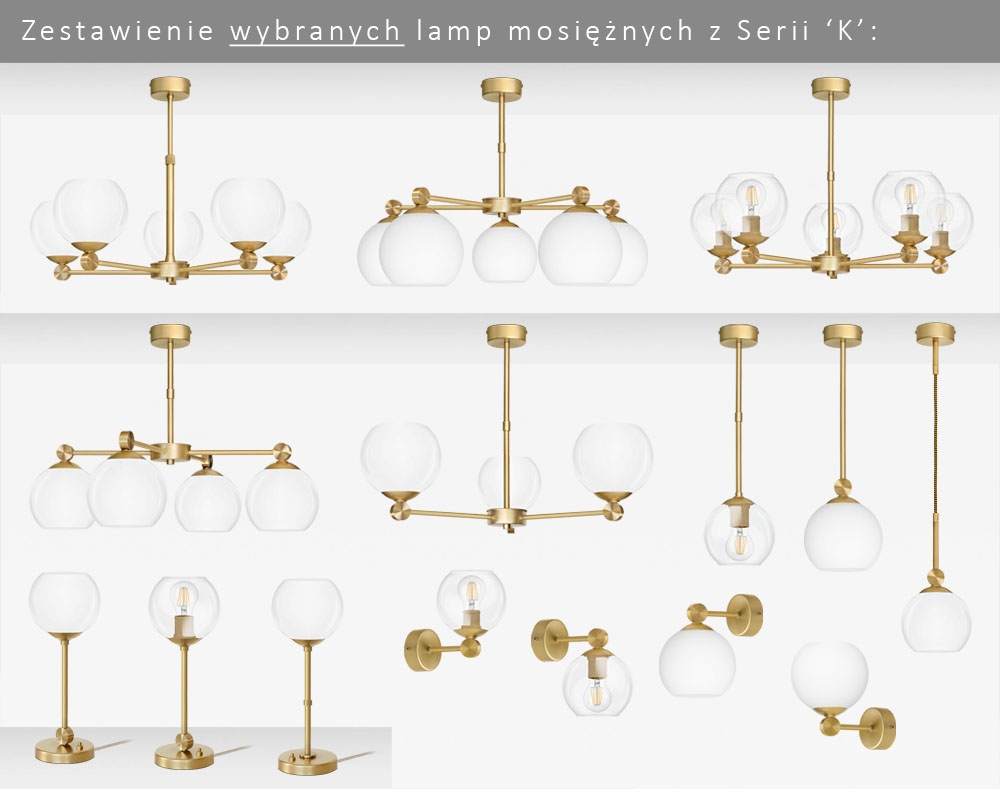 Mała lampa sufitowa z mosiądzu szczotkowanego K-S1K - obrazek 3