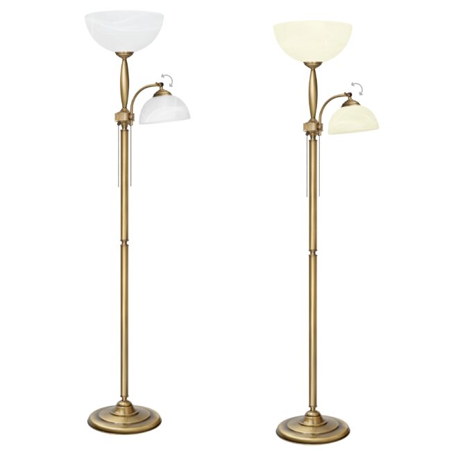 Lampa podłogowa mosiężna do salonu C-P2