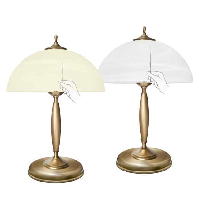 Złota lampa stołowa z łańcuszkiem C-B2-L