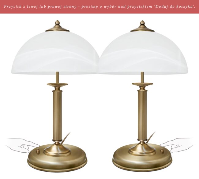 Klasyczna lampa stołowa włączana przyciskiem V-B2-P