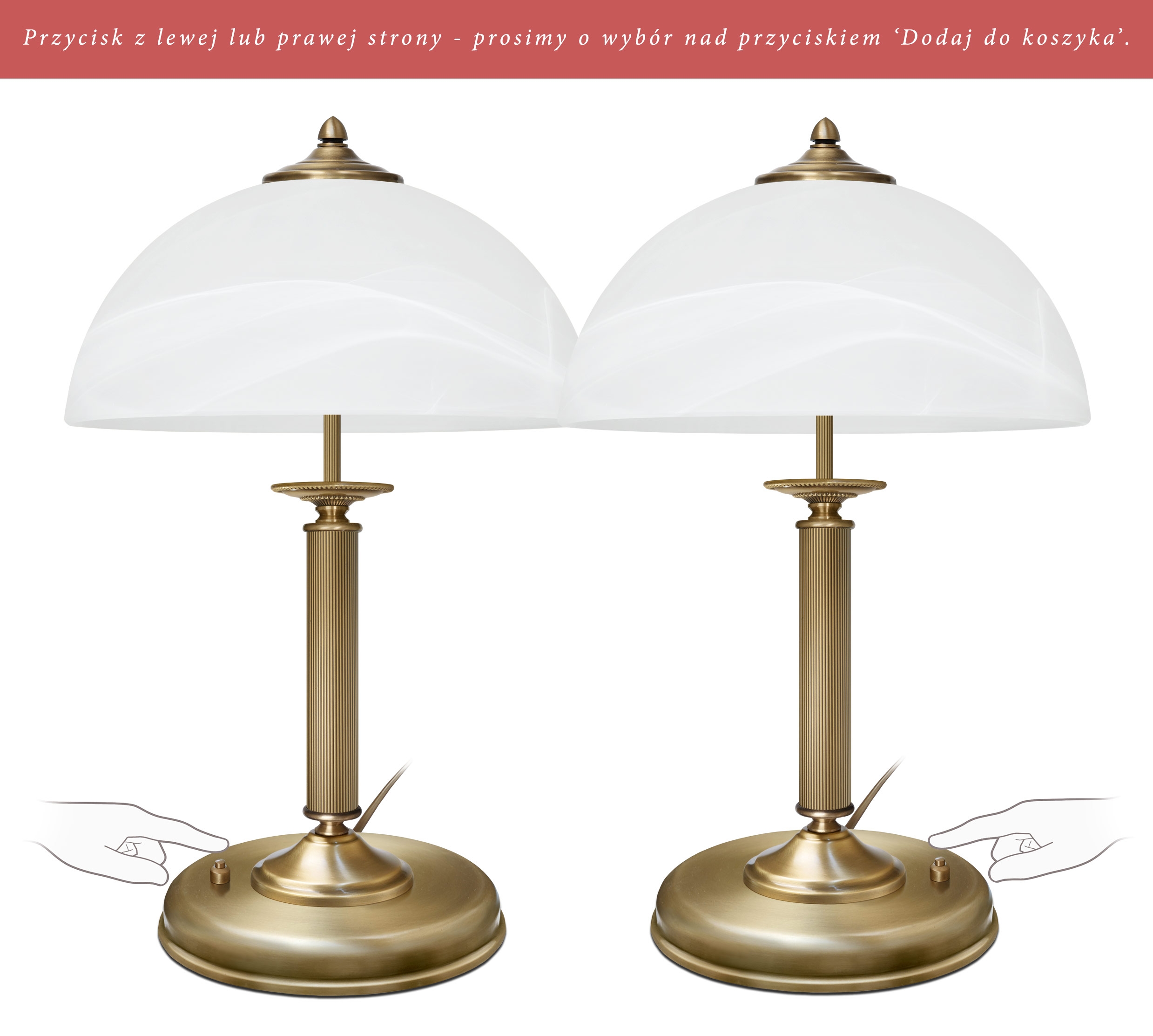 Klasyczna lampa stołowa włączana przyciskiem V-B2-P - obrazek 2