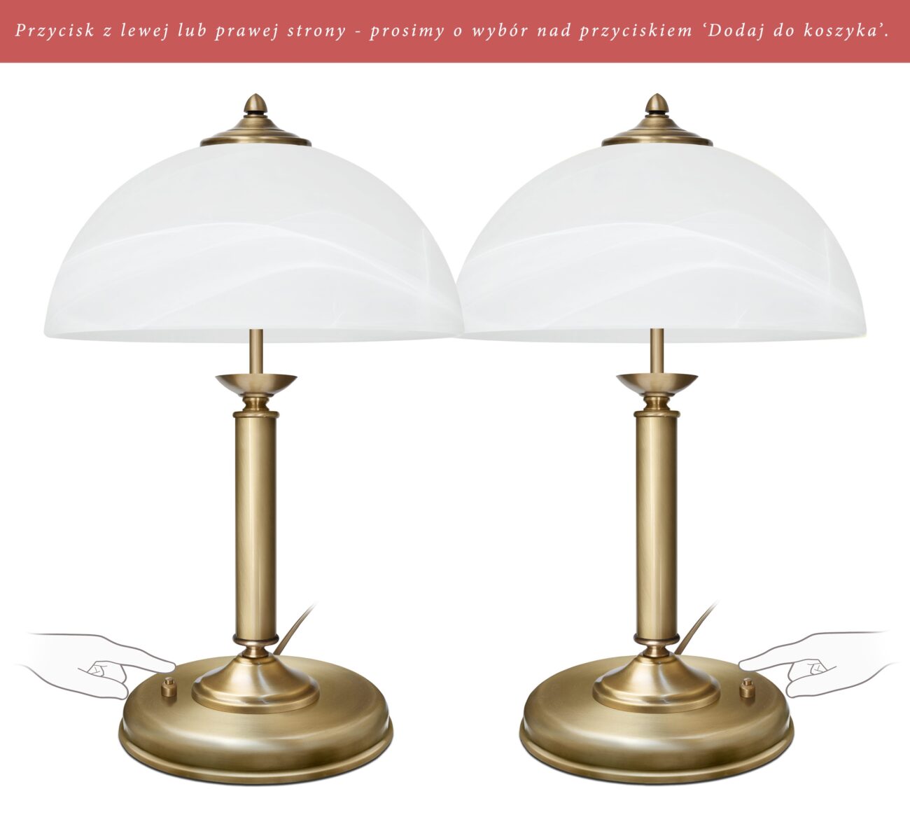 Elegancka złota lampa na komodę VG-B2-P