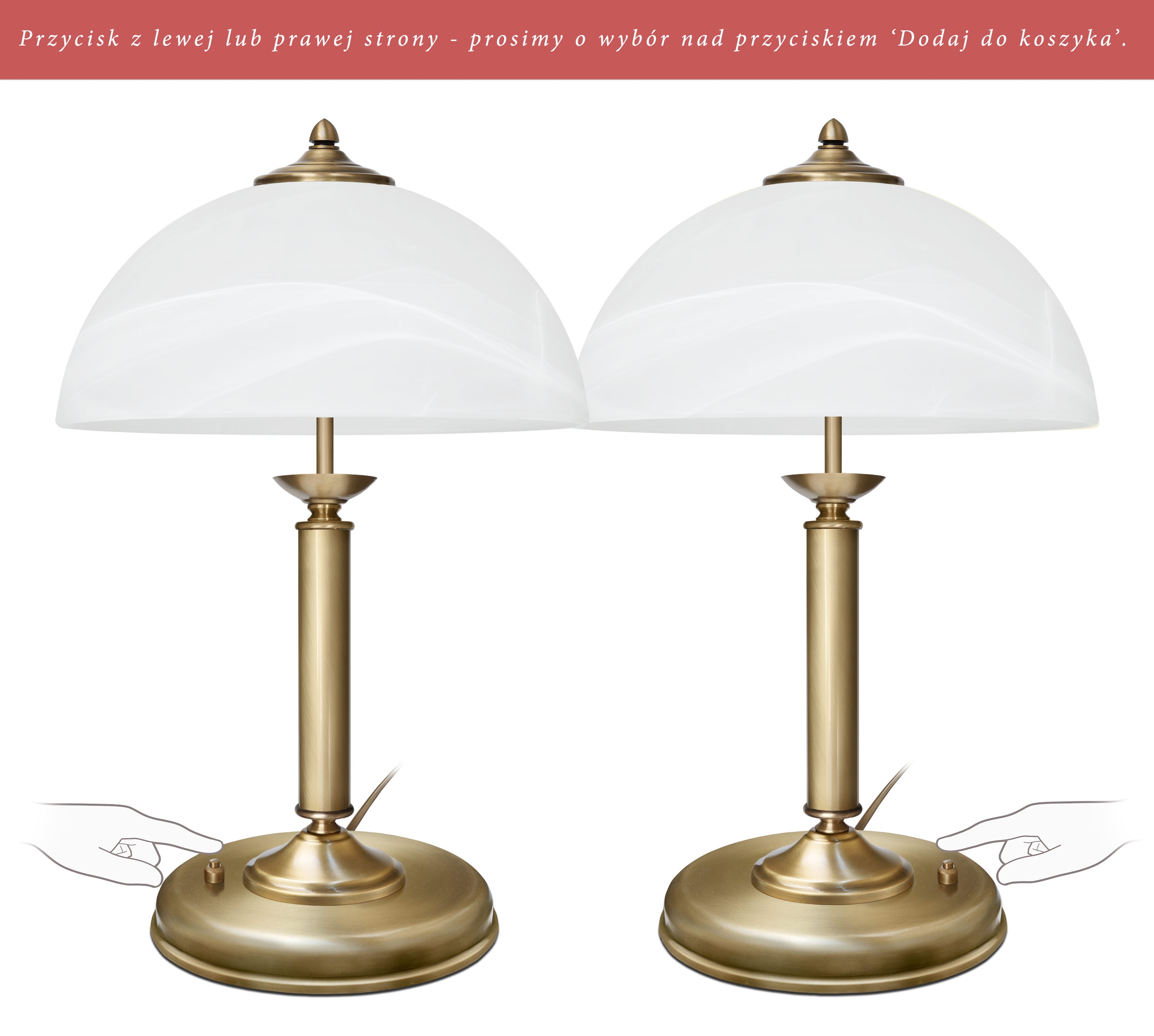 Elegancka złota lampa na komodę VG-B2-P - obrazek 2