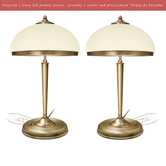 Lampa gabinetowa z kremowym kloszem YR-B2E-P