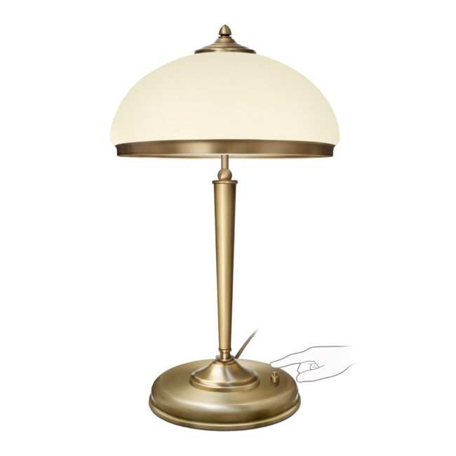 Lampa gabinetowa z kremowym kloszem YR-B2E-P