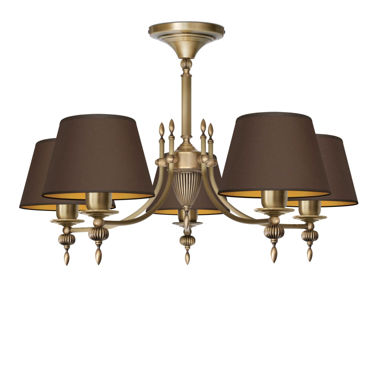 Mosiężna lampa z abażurami A-S5AKm