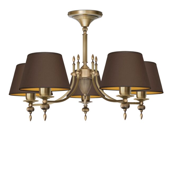 Mosiężna lampa z abażurami A-S5AKm